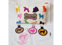 Stickserie - Hunde Silhouette mit Anhänger